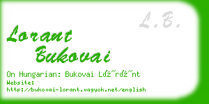 lorant bukovai business card